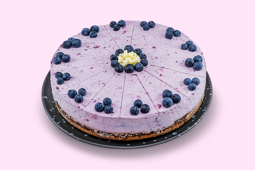 Bagt Blåbær Cheesecake