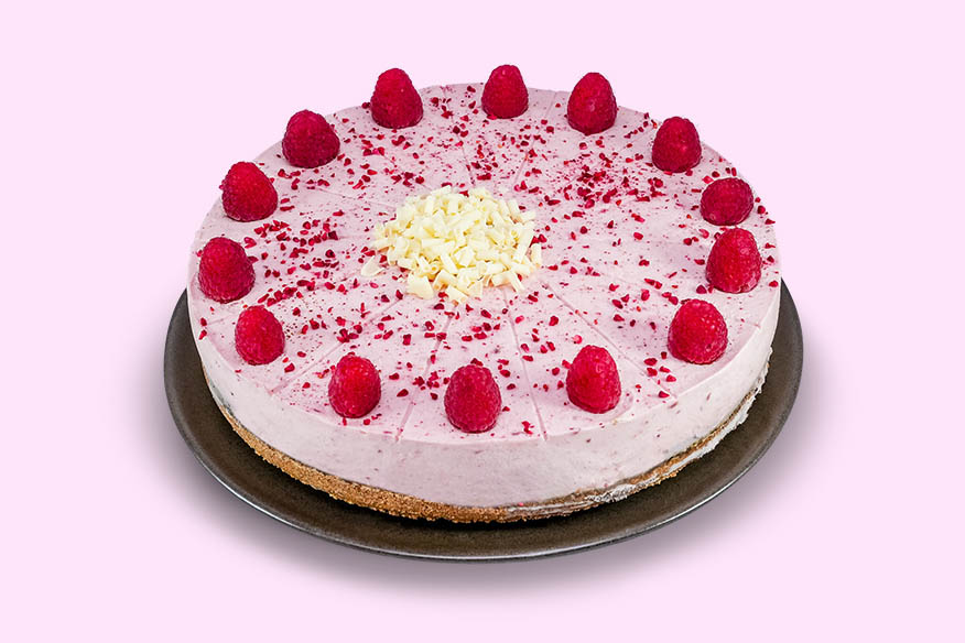 Bagt Lakrids Hindbær Cheesecake