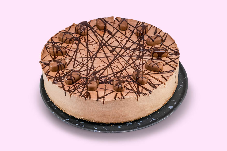 Bagt Chokolade Karamel Cheesecake