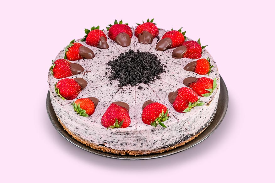 Bagt Jordbær Oreo Cheesecake